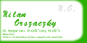 milan orszaczky business card